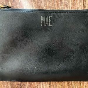 Black leather madewell wallet pouch